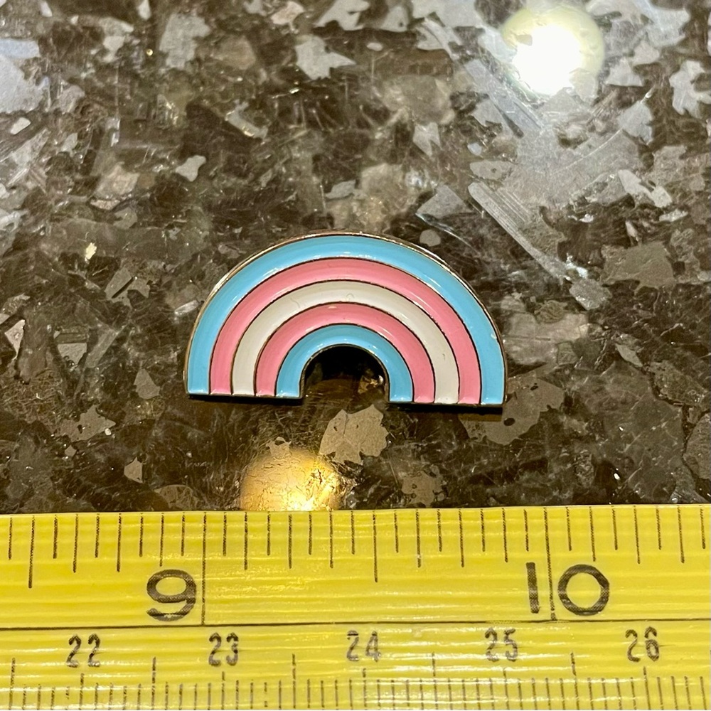 Trans pride rainbow enamel pin